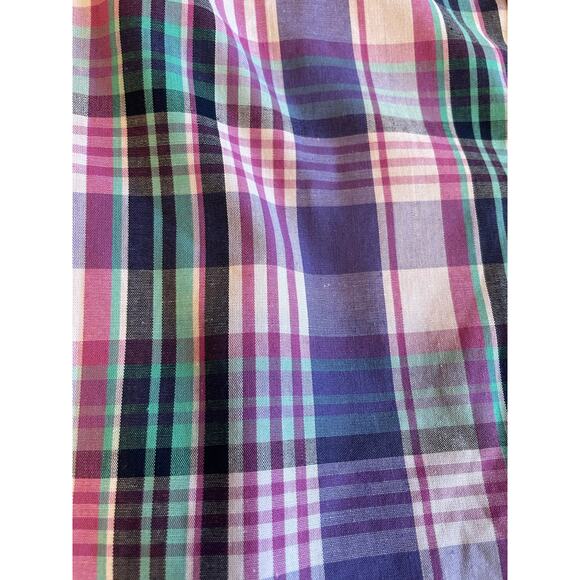 Woman Within Cottage Core Purple & Pink Gingham Short Sleeve Button Up Top 18/20 - Picture 9 of 9